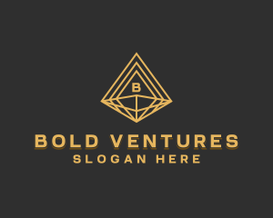 Corporate Diamond Pyramid logo design