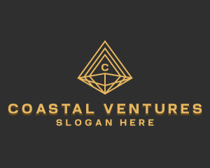 Corporate Diamond Pyramid logo design