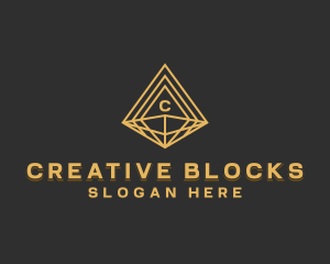 Corporate Diamond Pyramid logo design