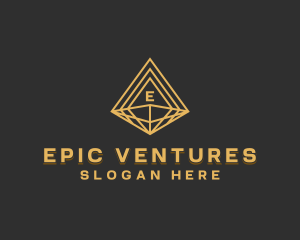 Corporate Diamond Pyramid logo design