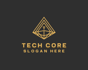 Corporate Diamond Pyramid logo design