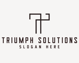 Industrial Construction Builder Letter T logo design