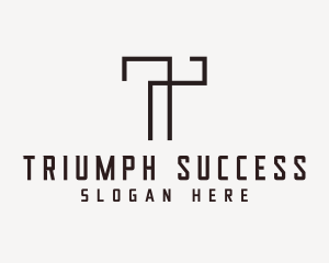 Industrial Construction Builder Letter T logo design