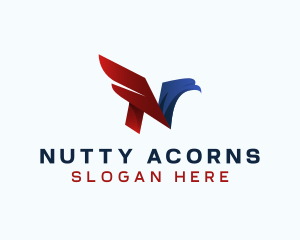 American Eagle Wings Letter N logo design