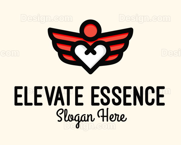 Winged Heart Romantic Logo