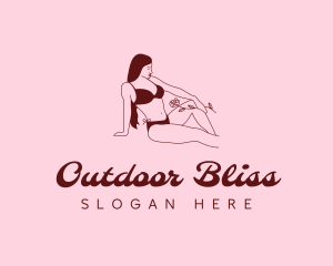 Woman Fashion Bikini logo design