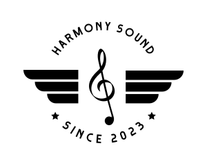 Musical Record Wings logo design