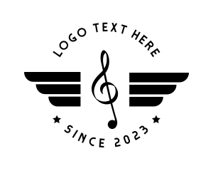 Melody - Musical Record Wings logo design