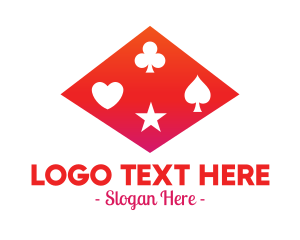 Red Poker Shapes logo design