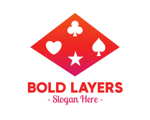 Red Poker Shapes logo design