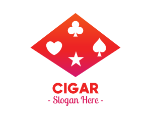 Red Poker Shapes logo design