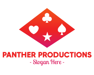 Red Poker Shapes logo design