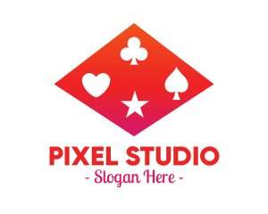 Red Poker Shapes logo design