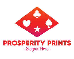 Red Poker Shapes logo