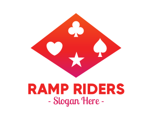 Red Poker Shapes logo design