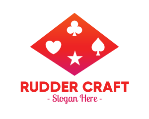 Red Poker Shapes logo design