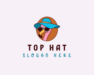 Summer Hat Flamingo logo design