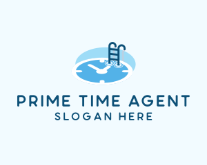 Time Swimming Pool  logo design