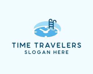 Time Swimming Pool  logo design