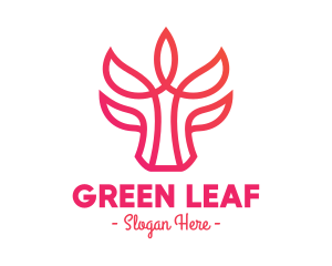 Bull Leaf Plant logo design