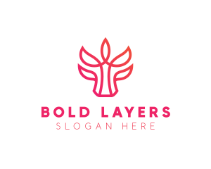 Bull Leaf Plant logo design