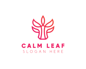 Bull Leaf Plant logo design