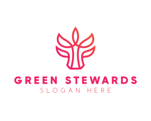 Bull Leaf Plant logo design