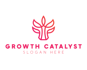 Bull Leaf Plant logo design