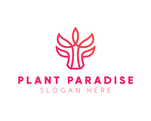 Bull Leaf Plant logo design