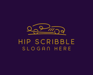 Minimalist Car Scribble logo design