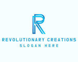 Modern Business Letter R logo design