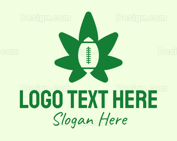 Green Rugby Cannabis Leaf Logo