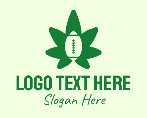 Green Rugby Cannabis Leaf logo