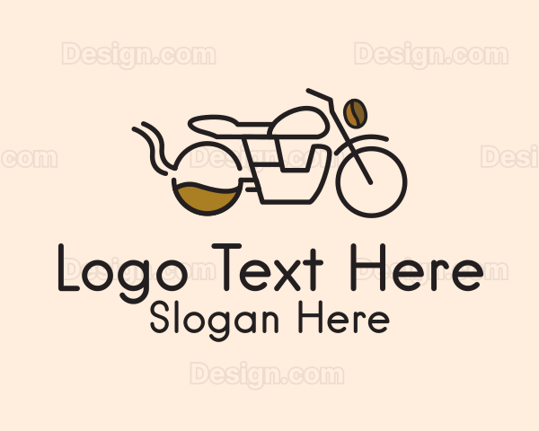 Coffee Delivery Motorcycle Logo