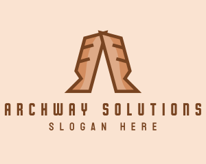 Brown Bread Letter A logo design