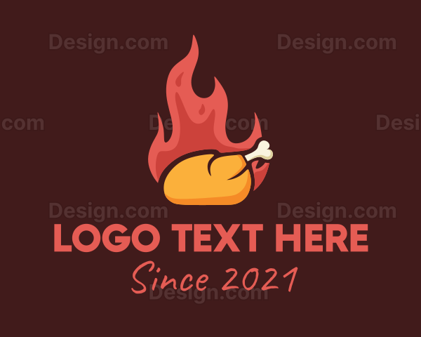 Hot Roast Chicken BBQ Logo