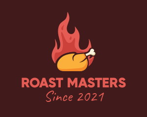 Hot Roast Chicken BBQ logo design