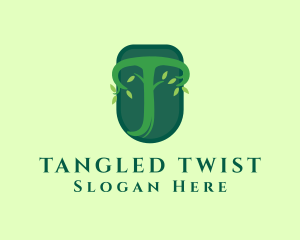 Green Letter T Plant logo design