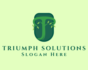 Green Letter T Plant logo design