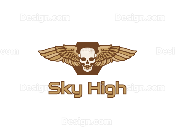 Gold Wing Skull Logo