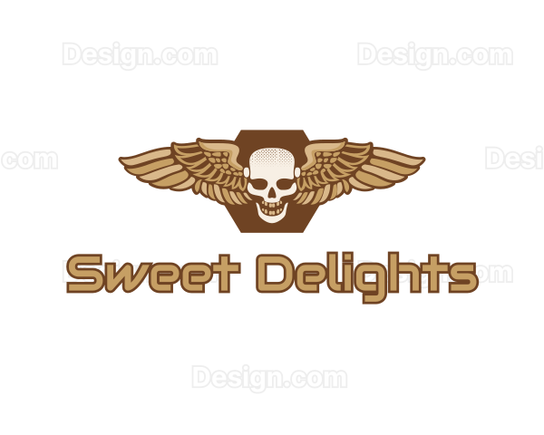 Gold Wing Skull Logo