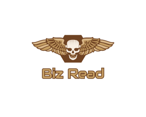 Gold Wing Skull logo design