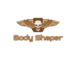 Gold Wing Skull logo design