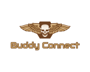 Gold Wing Skull logo design