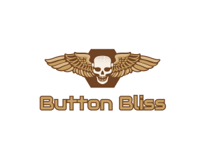 Gold Wing Skull logo design