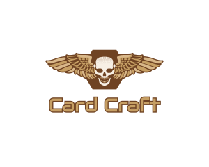 Gold Wing Skull logo design