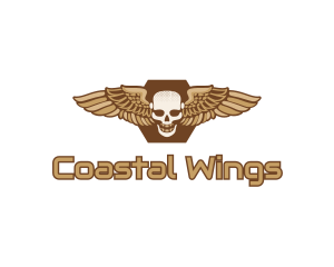 Gold Wing Skull logo design