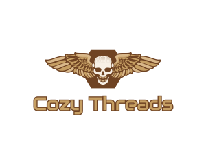 Gold Wing Skull logo design