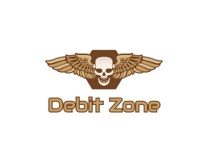 Gold Wing Skull logo design