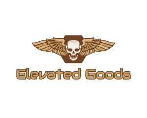 Gold Wing Skull logo design